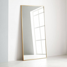 Напольное и настенное зеркало в золотой металлической раме Сити 